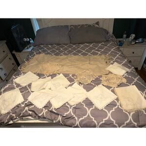 Vintage crochet and cloth napkins